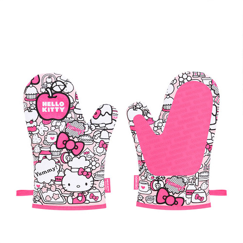 Kitchen Kitty Insulated High-Temperature Resistant Camouflage Anti-Scald Gloves for Microwave Kitchen Oven, 2-Piece Set