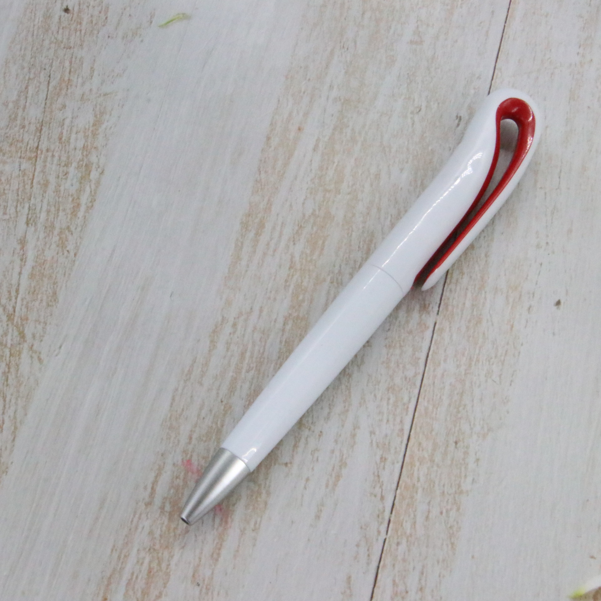 Presione bolígrafo blanco cisne bolígrafo publicitario plástico bolígrafo al por mayor