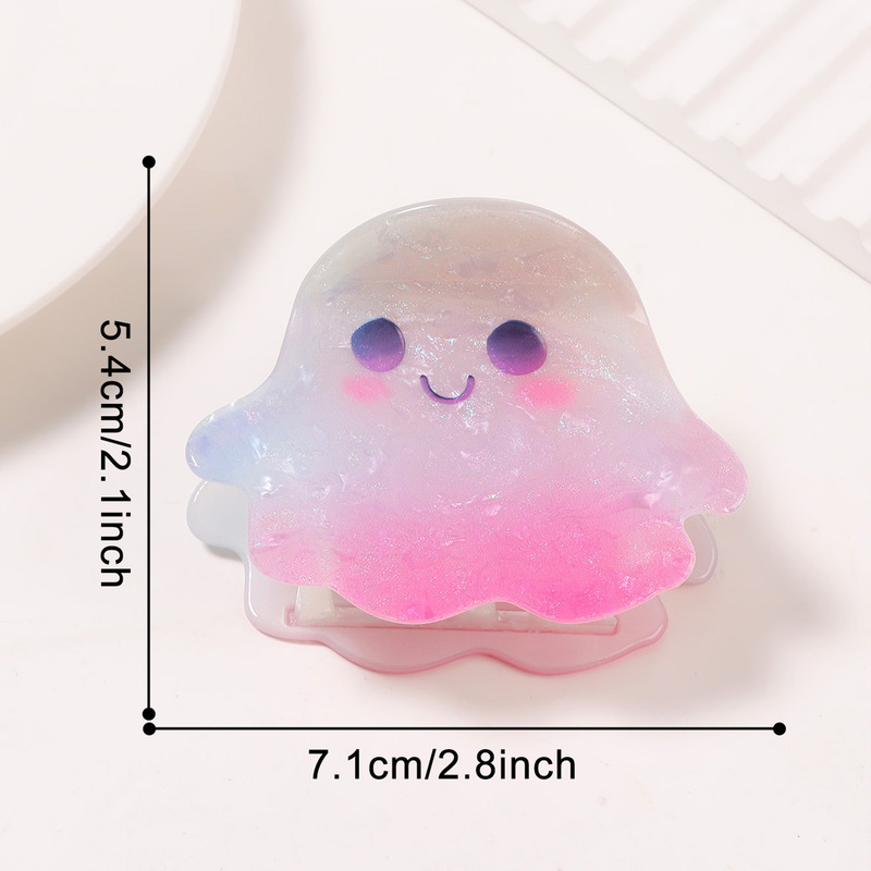 戈蕾思饰品梦幻渐变万圣节幽灵南瓜抓夹软萌可爱发夹女鲨鱼夹发饰|undefined