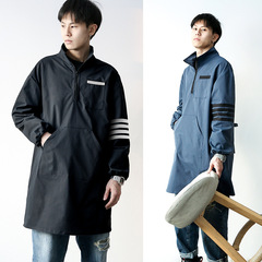 Apron with sleeves, long-sleeved overcoat, home use kitchen cooking women's reverse dress, painting workwear, men's long gown with printing