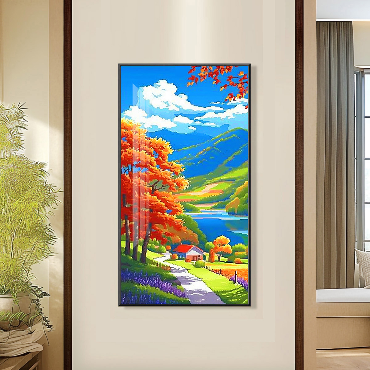 [Algodón importado] Mona Lisa Royal Crosspoint Pastoral Cabin Nueva decoración encantadora bordada a mano image 10