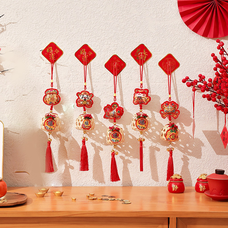 2026 Year Of The Horse Spring Festival Indoor Bedroom Hanging Decorations Year Fortune Bag Lantern Hanging Ornaments