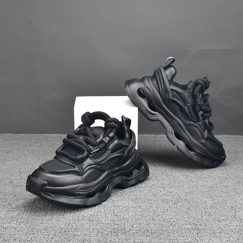 Зимняя Повседневная модная мужская обувь в Корейском стиле, кроссовки, дышащие белые туфли на толстой подошве, новая Универсальная кожаная обувь с низким верхом на внутренней высоте