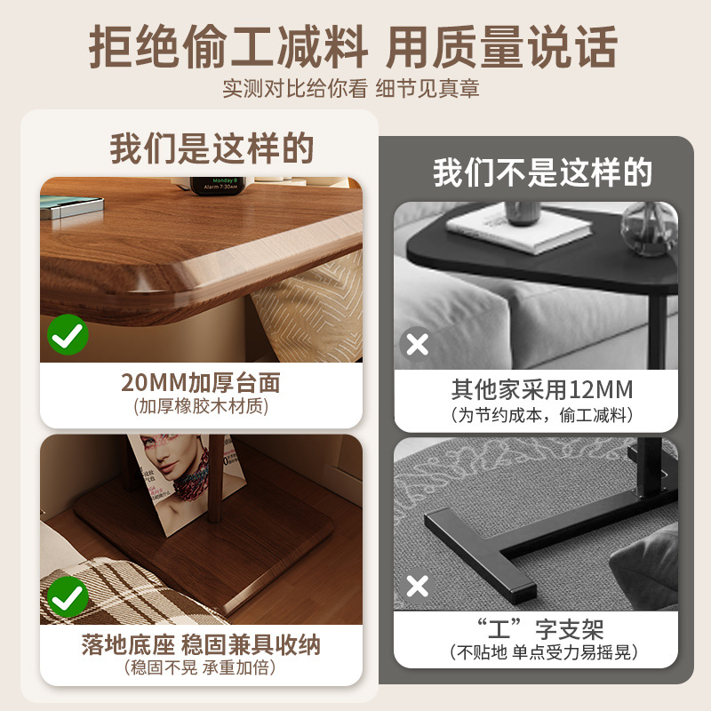 Mesita de noche de madera maciza, estante de cabecera de dormitorio simple y moderno, hogar simple, apartamento pequeño, mesa de cama de alta gama