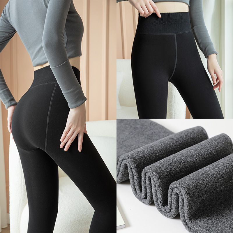 Plush Leggings Exorcism Autumn and winter thickening Paige The abdomen Show thin one black Tight fitting Leggings wholesale