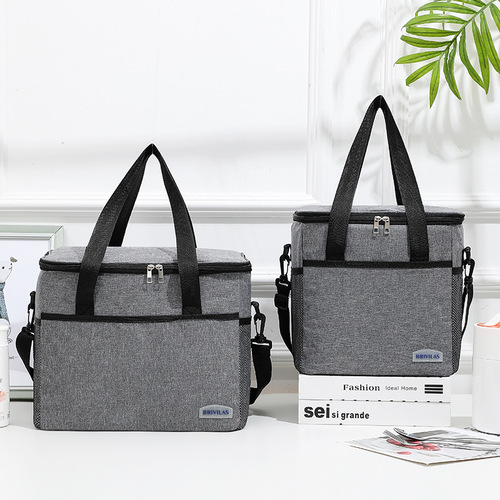 Cross-border Amazon best-selling large lunch bag for outings, square lunch box bag, aluminum foil insulated lunch bag