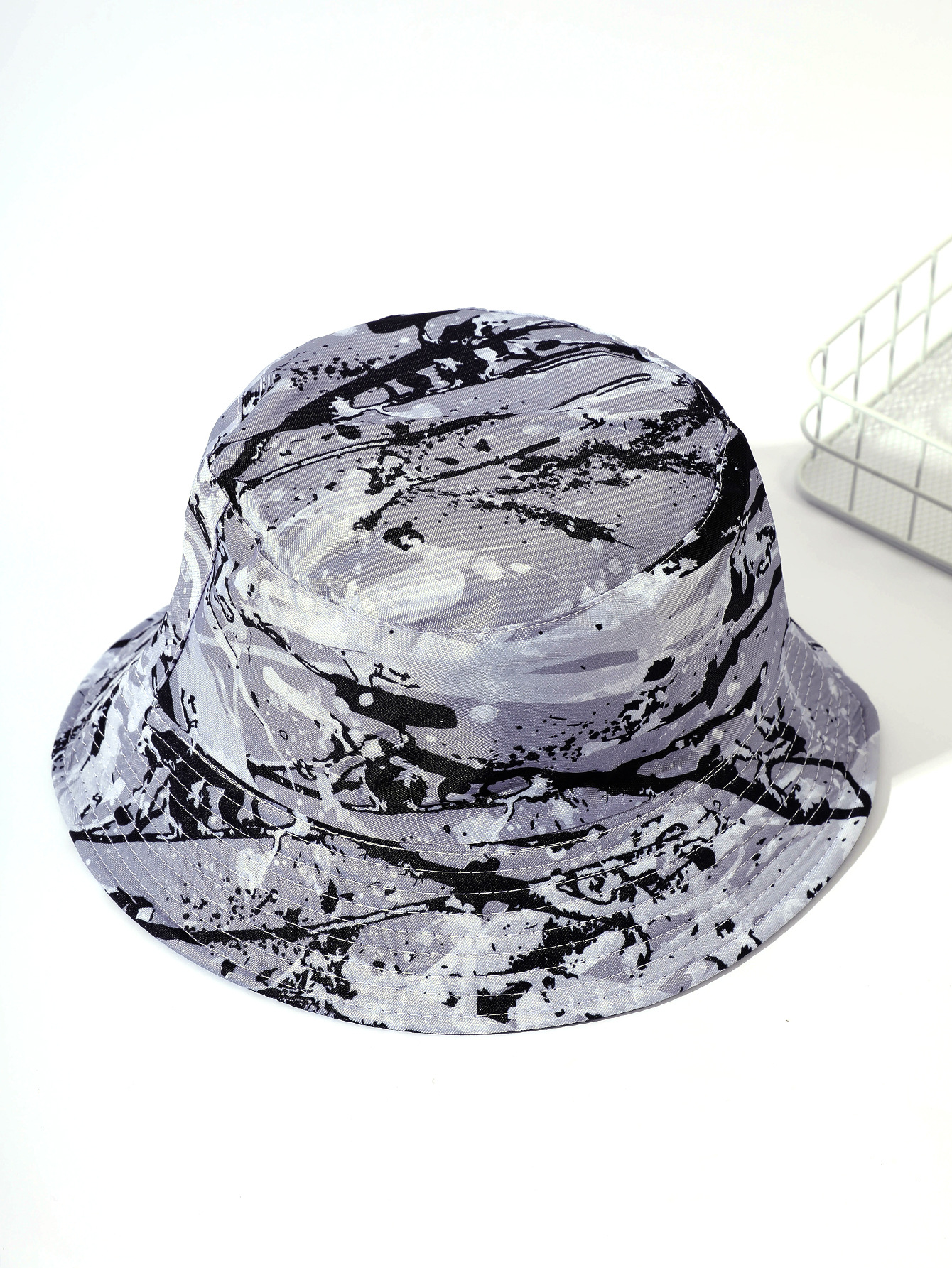 Estilo coreano de las mujeres de primavera y otoño de doble cara sombrero de lavabo teñido de corbata deportes de viaje al aire libre protección solar sombrero de pescador