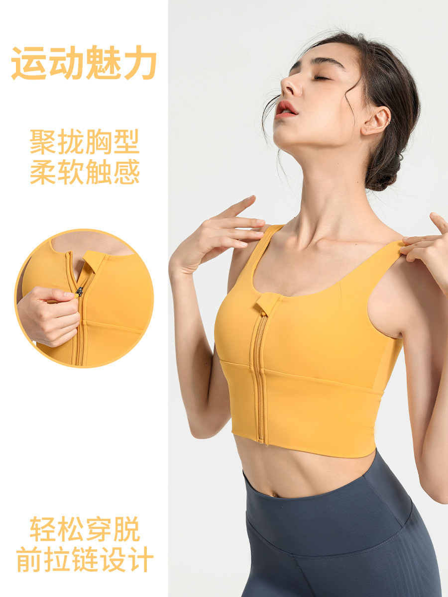 Ropa interior deportiva de Europa y América del verano de las mujeres a prueba de golpes de alta resistencia superior desgaste exterior belleza espalda chaleco sujetador fitness yoga ropa