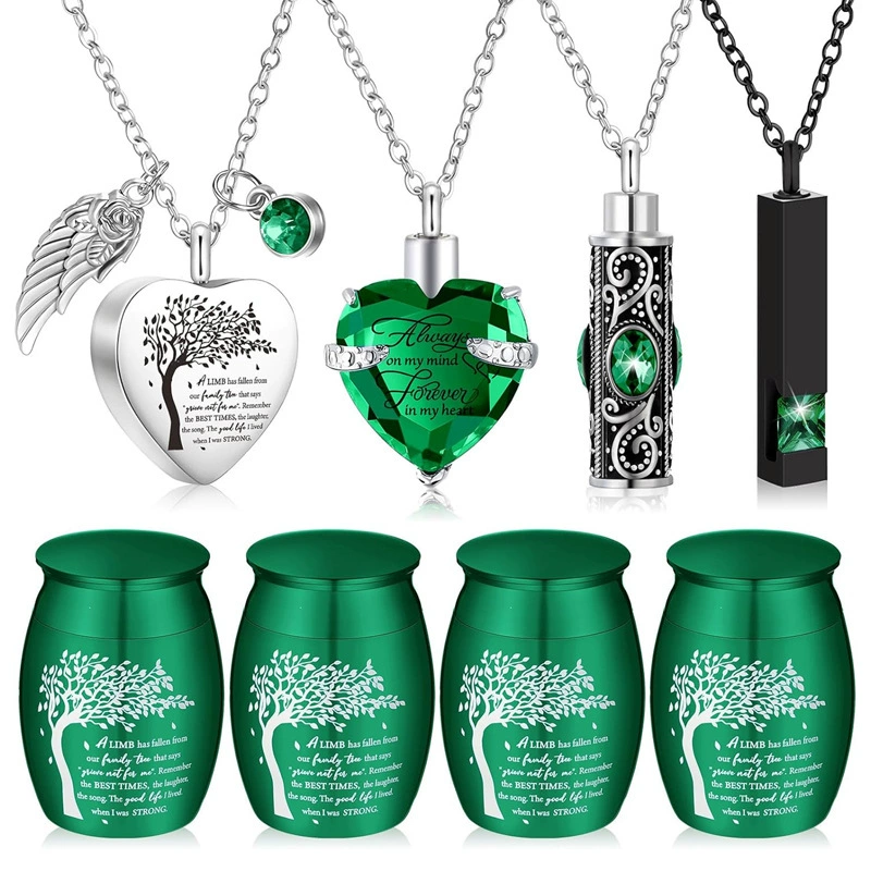 Популярная урна для домашних животных AliExpress для памяти о близких, кулон-урна с камнем для домашних животных, комплект из восьми предметов