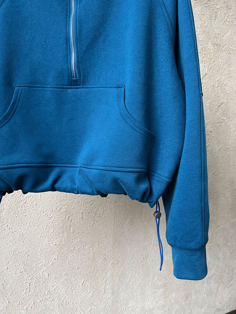 Idle Half Zipper Hooded Sweatshirt for Women Autumn Casual Design Blouse Coat