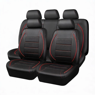 Universal seat cover, trade European and Russian - red-tooth-strip-full-nine-piece-set-for-the-vehicle