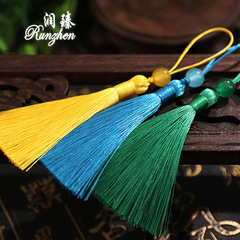 Ruzhen Fringe Manufacturer Wholesale 7CM Beaded Small Tassel Smooth Extra Fine Ice Silk Fan Bookmark Small Fringe Tassel