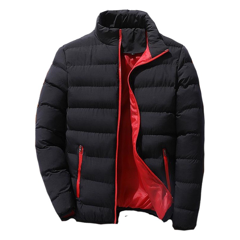 Suministro directo de fábrica de ropa de invierno, prendas de vestir deportivas de algodón engrosadas, cárdigan con cuello alto para hombre, chaqueta acolchada de algodón, chaqueta casual, prendas de vestir de algodón cálidas, ropa de moda para hombre