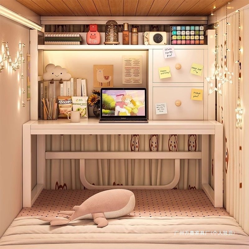 Dormitory Bed Steel Frame Notebook Table Bay Window College Student Desk Bedside Artifact Storage Rack Upper Bound Computer Desk