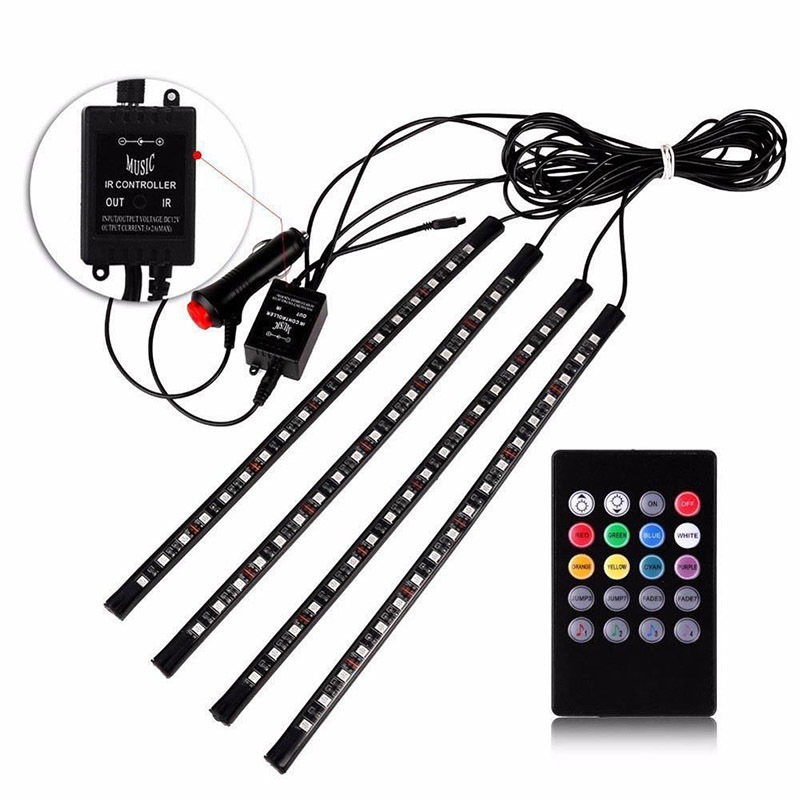 Factory direct car foot atmosphere light atmosphere light LED lighting RGB colorful voice control music rhythm light