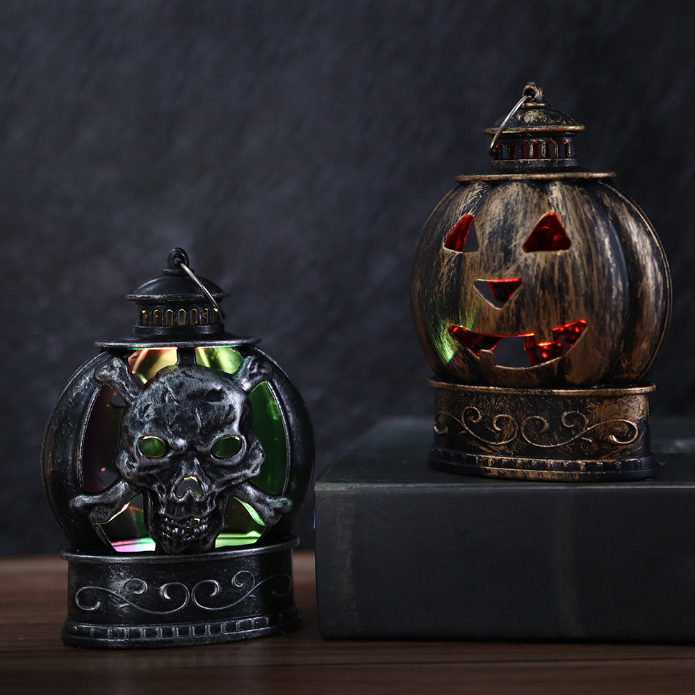 Lámpara de calabaza de Halloween decoración de fantasmas día de la noche lámpara de aire de terror decoración de props lámpara portadora led lámpara de esqueleto luminosa