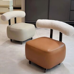 Universal Wheel Small Stool Household Low Stool Sofa Stool Pulley Small Bench Door Shoe Changing Stool Mobile Backrest Small Chair