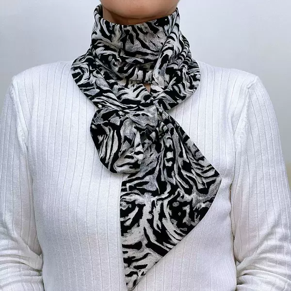 Black and White Rose-Australian Cotton Long Towel