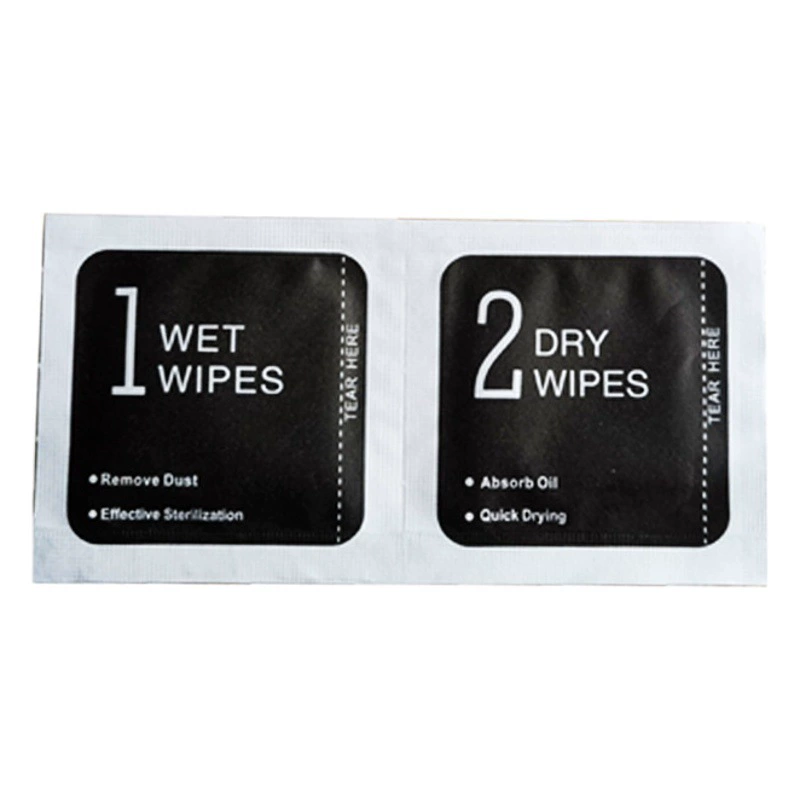 Черный английский мешок для сухого и влажного спирта 1 + 2 5*5 см трансграничный мешок для влажных салфеток Полный английский спирт Хлопок Очистка экрана