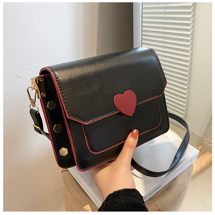 448g Weight Magnetic Buckle Closure Type Single Shoulder Strap Strap Type Crossbody Bag Bags Type Shopping Occasion Pu Leather Material Solid Color Pattern All Seasons Season Women's Gender Streetwear Style Square Shape Medium Size Women's Medium Pu Leather Heart Shape Solid Color Streetwear Square Magnetic Buckle Crossbody Bag 20