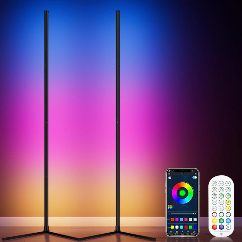LED雰囲気フロアランプRGBカラフルフロアランプ2.4G Bluetooth APPリビングルームゲーミングコーナー音声制御ライト|undefined