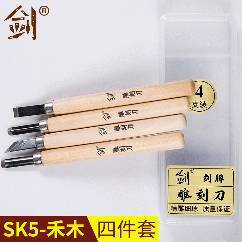 4 штуки ножей для резьбы SK5 Hemu Handmade Carving Clevey Carvings Condor Handle Wood Hand Carved Knife Print Carving