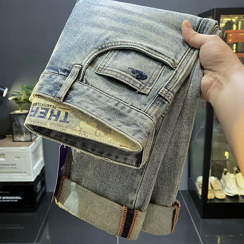 2024 весна/лето новые мужские модные свободные тонкие прямые повседневные универсальные джинсы