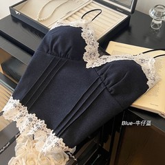 秋冬新品蕾丝花边吊带v领休闲背心百搭打底内衣女