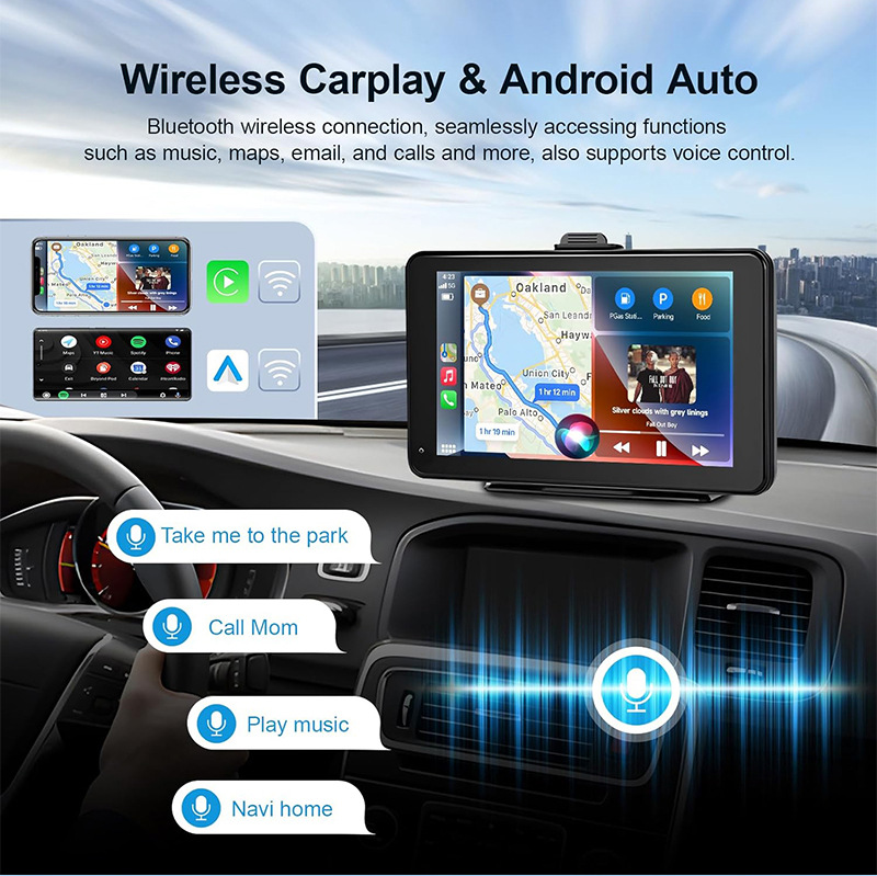 7inch Portable In-Car Pnd Bluetooth Mobile Phone Connectivity Mp5 Player Hd Radio Wireless Carplay
