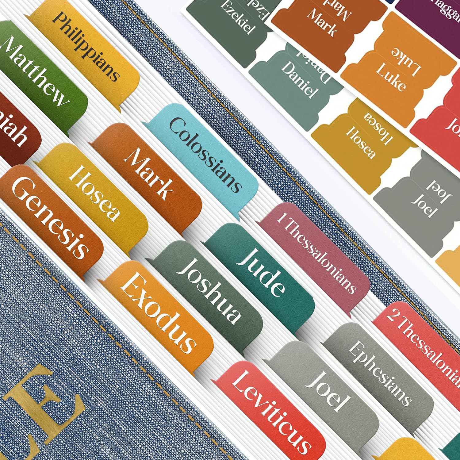 圣经专用标签防水可无损重贴层压哑光膜大字体圣经索引贴带定位孔