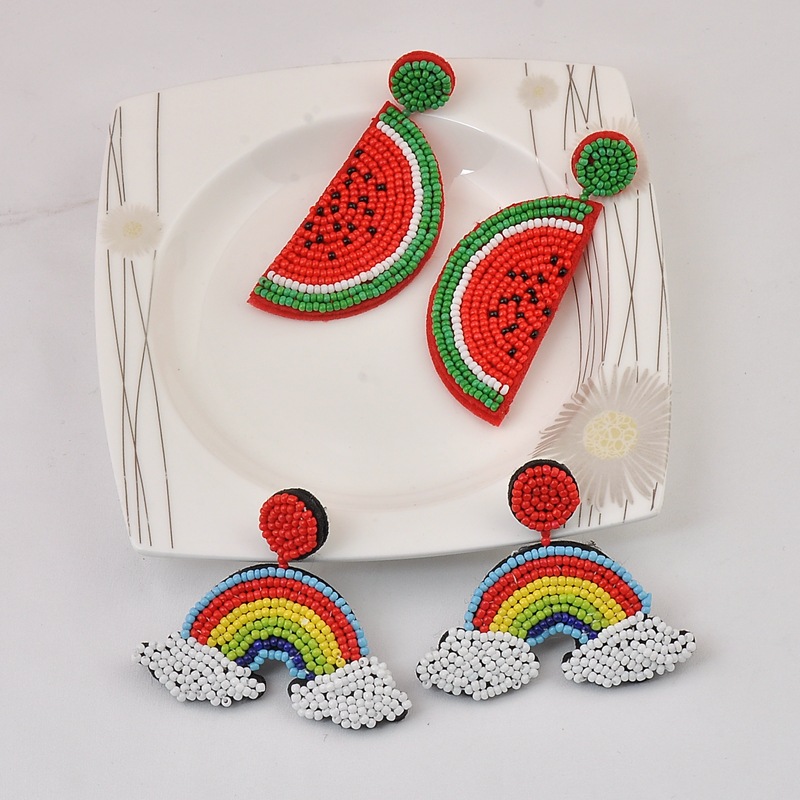 Women'S Gender 1 Pair Bohemian Geometric Handmade Beaded Drop Earrings
