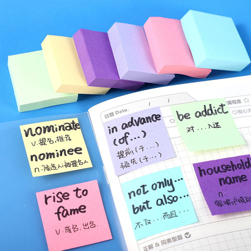 Colorful mini small square sticky notes can be peeled off and sticky sticky notes for students portable small note paper notepad message stickers