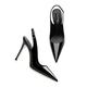 European and American Foreign Trade Pointed High-heeled Patent Leather Shoes with Hollow Trip Strap Sandals Professional Office Dress OL Leather Shoes