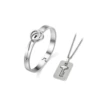 Steel -colored square Cavaliers double heart