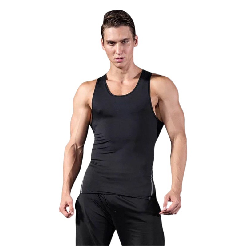 Men's Summer Cross-Border E-Commerce Vest, Sports Running Track and Field Fitness Vest, Tight-Fitting, Quick-Drying, Sweat-Absorbent and High-Elastic Vest