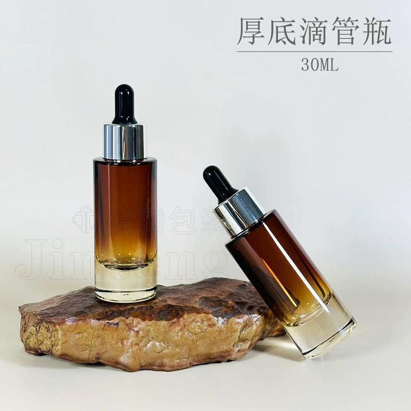 Новый стиль 30ml толстая нижняя капельница цилиндрическая бутылка эфирного масла эссенции бутылка сырой жидкости бутылка эссенции масло стеклянная бутылка разливочная бутылка