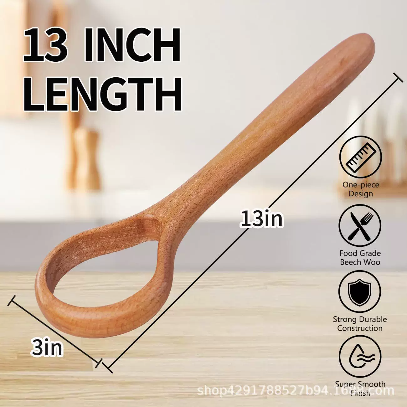 跨境新品木制面团搅拌棒木质抹刀厨房用品面包打蛋工具面团打蛋器