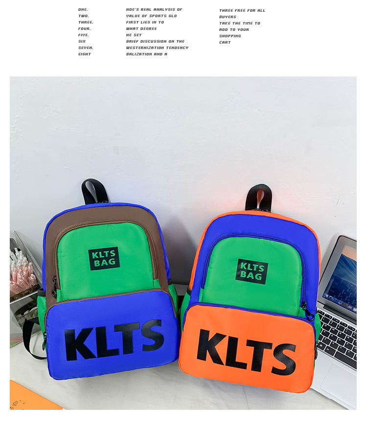 Letter Color Block Casual School Daily Kids Backpack display picture 5