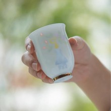 景德镇手工手绘斗彩玲珑主人杯闻香杯茶杯陶瓷器萤造旗舰店顺丰包