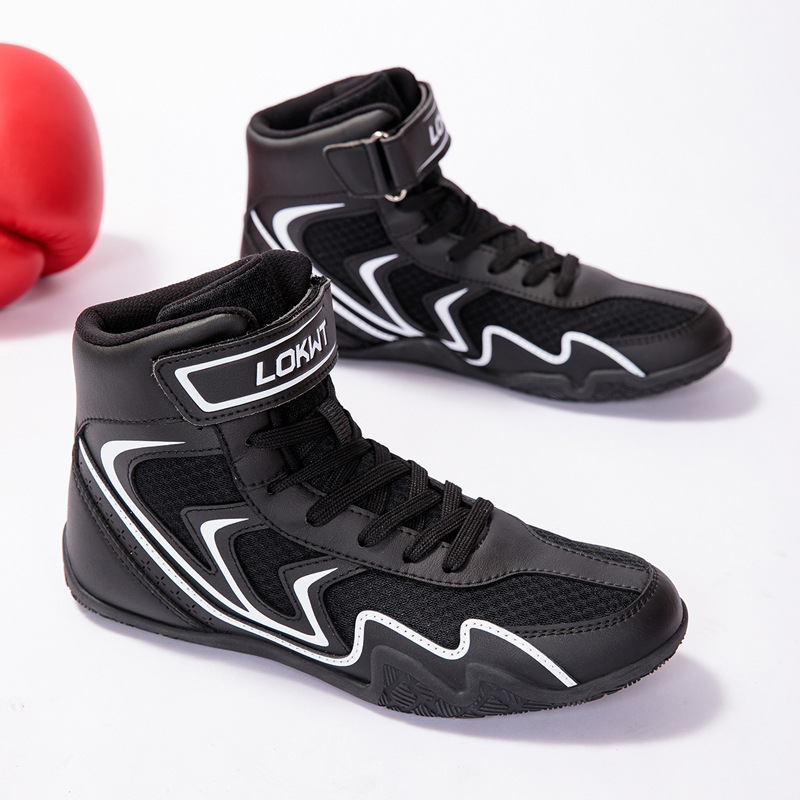 Professional Wrestling Shoes, Sanda Fighting Shoes, Non-Slip and Wear-Resistant Martial Arts Training Boxing Shoes, Taekwondo Muay Thai Men's Fighting Shoes
