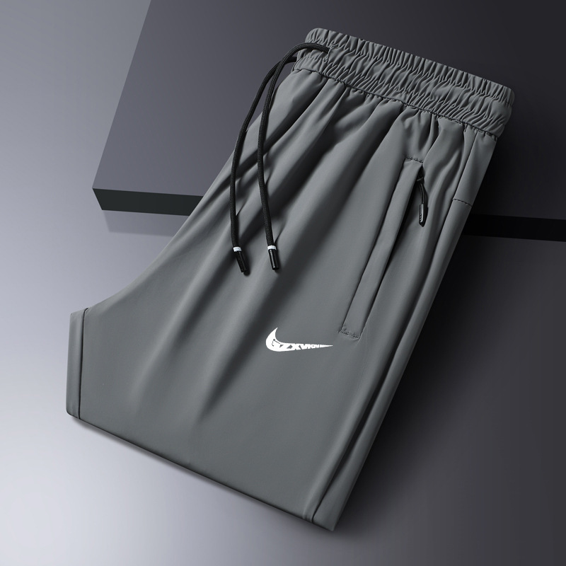 Thin Men's Ice Silk Pants, New Summer Style, Cool and Breathable, Loose Casual Pants, Elastic Quick-Dry Sports Air-Conditioning Pants for Men Thin Men's Ice Silk Pants, New Summer Style, Cool and Breathable, Loose Casual Pants, Elastic Quick-Dry Sports Air-Conditioning Pants for Men