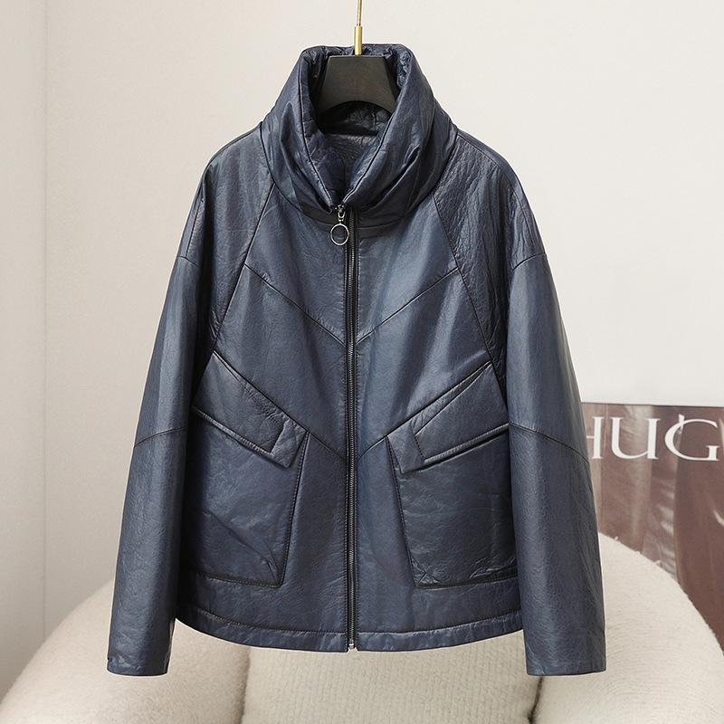 2025 Winter New Haining Sheepskin Genuine Leather down Jacket Women's Short Small Thickened Warm Leather down Jacket 2025 Winter New Haining Sheepskin Genuine Leather down Jacket Women's Short Small Thickened Warm Leather down Jacket