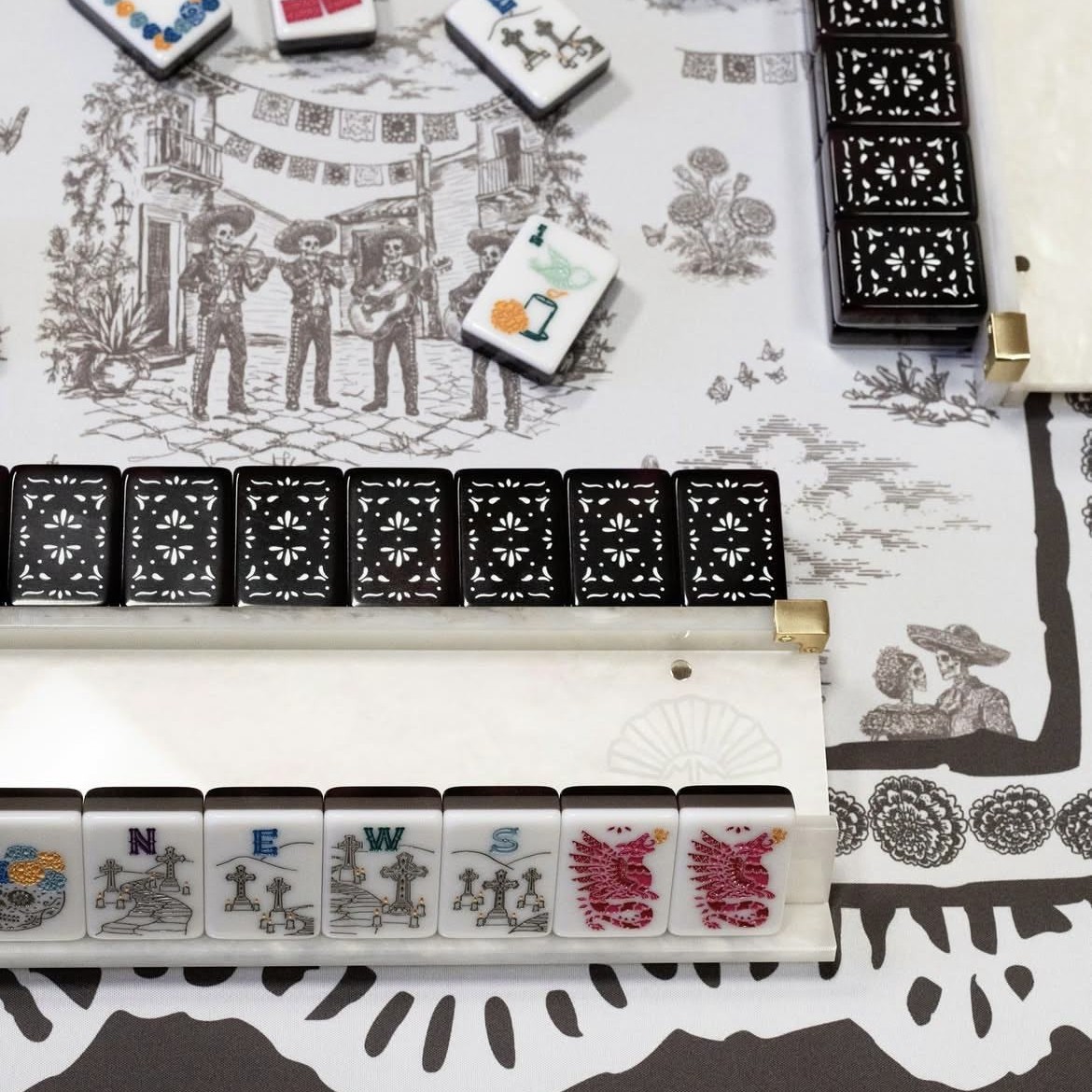 (New product) Cross-border American-style Mahjong, black "Death" Mahjong, luxury acrylic
