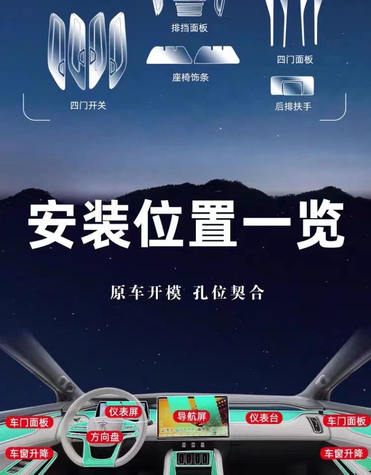 Suitable for BYD Song L, this is a car interior protection film, a decorative accessory, and a modification part for the central control screen, made of TPU material