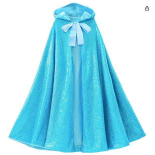 Fugitive Princess Series Frozen Cloak Christmas Cosplay Children's Hooded Cloak Stage Performance Costume*