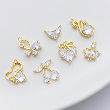 14K����ɫ΢��ʯ���Ґ��Ļʹڵ���diy�ֹ�����朶��Ʒ���