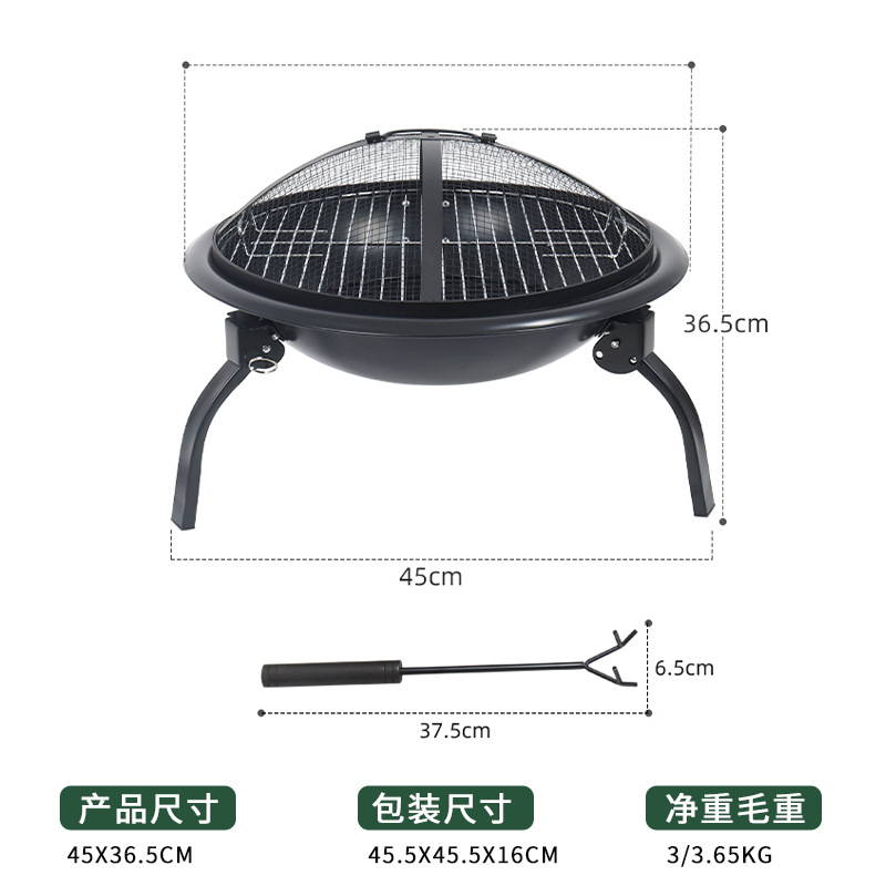 Piernas plegables al aire libre horno de barbacoa horno de leña redondo horno de camping al aire libre horno de calefacción