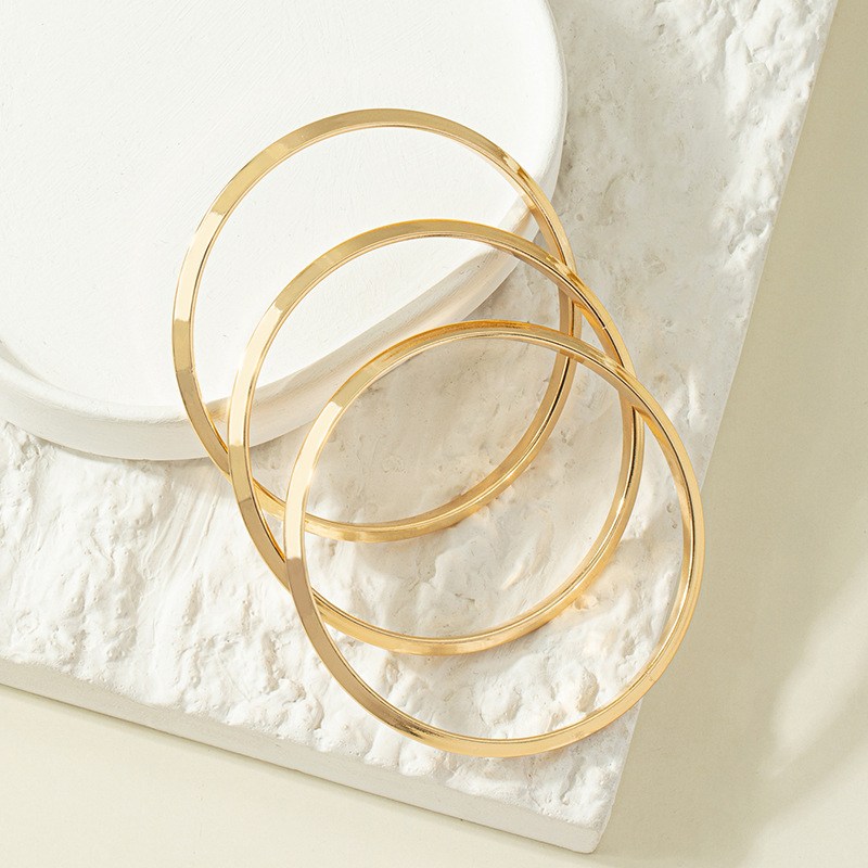 Simple Style Round Alloy Plating No Inlaid Bangle