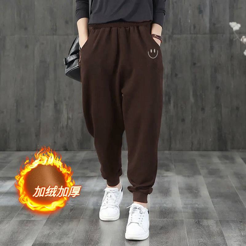 Fleece-Lined Thickened Sports Pants for Women, Autumn and Winter 2026 New Style, Loose Casual Versatile Harem Pants, Women's Sweatpants for Outdoor Wear