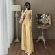 Casual Sports Suit for Women, Summer Fashion Design, Niche Temperament, Slimming Solid Color Short-Sleeved Wide-Leg Pants Two-Piece Set